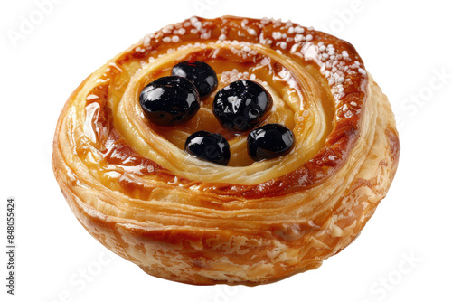 Danish pastry isolated on transparent background