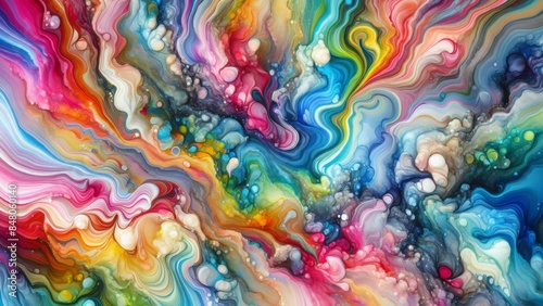 Colorful abstract fluid painting splash