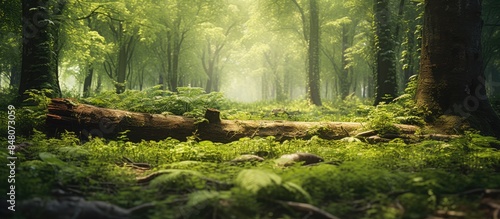 plants and trees growing in the forest in summer time. Creative banner. Copyspace image