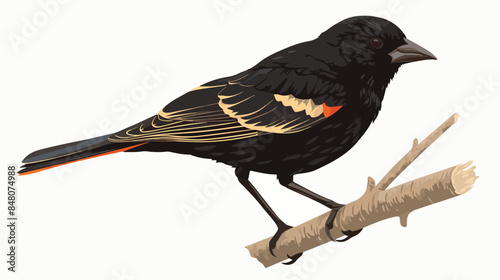Red winged blackbird clipart isolated vector illust