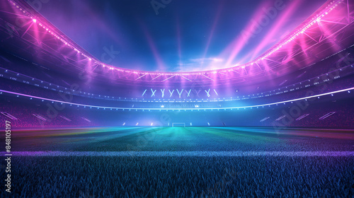 The Football stadium at night with colorful isolation, Illustration