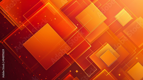 Orange and Garnet square shape background presentation design
