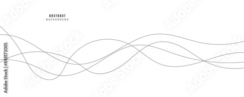 Wave lines vector illustration. Curve wave seamless pattern. Line art striped graphic template. 