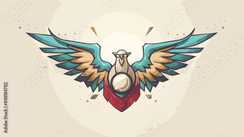 Vector retro insignia design decorated with eagle w