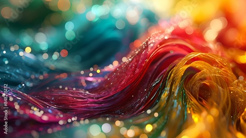 Colorful liquid flowing over a surface,