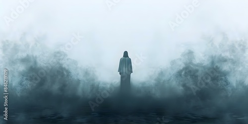 Religious banner depicting Jesus Christ as the Savior of mankind Dimensions 10667x4267. Concept Religious banner, Jesus Christ, Savior of mankind, dimensions, symbolism