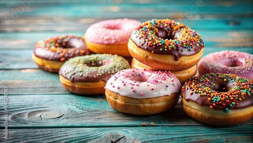 Sweet and delicious donuts on a clear, background, donut, dessert, bakery, snack, sugary, tasty, doughnut, glazed, sprinkles