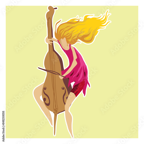 Vector doodle of musician on stage 