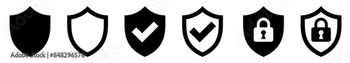 Security shield icon set. Security shield collection. Vector illustration.