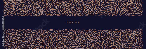 Cocoa abstract art line template Organic chocolate