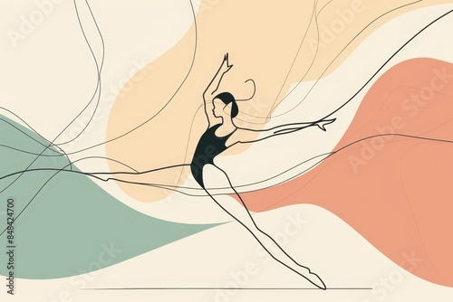 a woman in a leotard is dancing on a colorful background