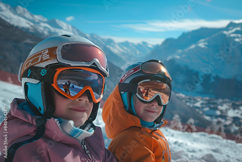 kids on alpin ski resort