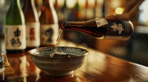 Fill the sake bowl with sake