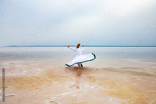 Sunset and whirling at the sea, sufi. sufi whirling (Turkish: Semazen) is a form of Sama or physically active meditation which originated among Sufis.