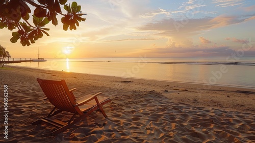 Relaxing Morning at Sanur Beach Enjoy the Sunrise from a Comfortable Chair