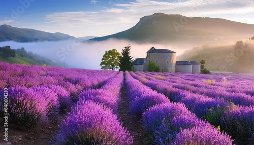 lavender field in morning provence france