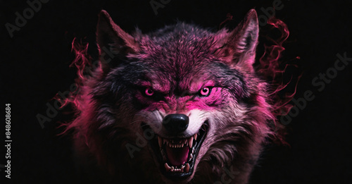 portrait of a pink wolf
