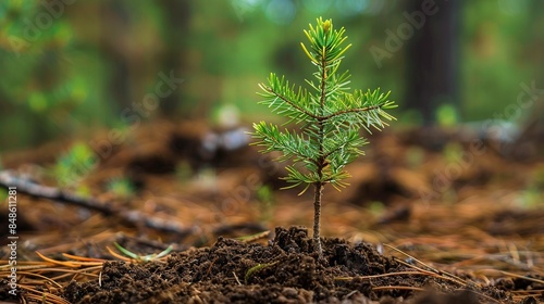 A image of conifer growing in the forest UHD wallpaper