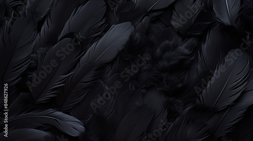 Pattern Background Abstract Image, Black Bird Feathers, Texture, Wallpaper, Background, Cell Phone Cover and Screen, Smartphone, Computer, Laptop, Format 9:16 and 16:9 - PNG