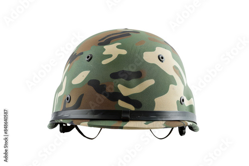 Camouflage Army Helmet isolated on white background