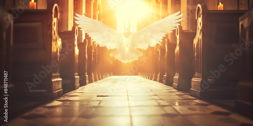 Exploring divine presence of God Jesus Holy Spirit and angels. Concept God, Jesus, Holy Spirit, Angels, Divine Presence