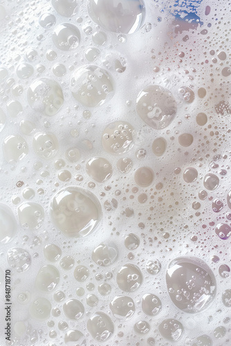 Lathered white soap suds and bubbles background