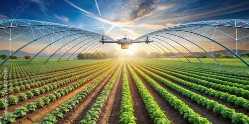 Virtual reality simulation of a smart farm for experimenting with crop rotations, irrigation