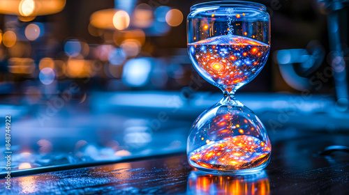 Hourglass Filled with Starry Galaxy.