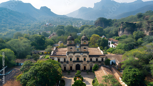 View of Tepoztlán's church Iglesia de la Santísima Trinidad, a focal point of the city