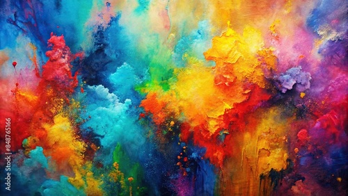 Abstract painting with vibrant colors and unique textures , art, abstract, painting, vibrant, colors, textures