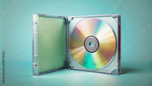 Cd music case mockup with retro vintage Y2K style for album cover arts, isolated on background, grunge, retro, vintage, Y2K, CD, music