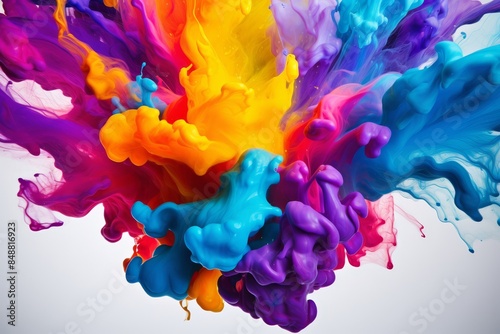 The background of a vibrant splash of paint in various colors for a creative touch