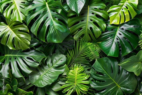 Bush Montagne pal with its green leaves, a tropical plant. Generative Ai
