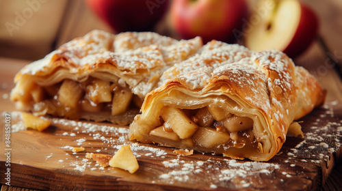 Apple strudel homemade sweet cake