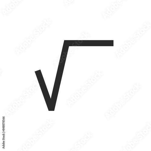 Square root symbol, linear style icon. square root operation in mathematics. Editable stroke width.