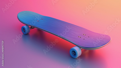 Gradient skateboard with gradient background.