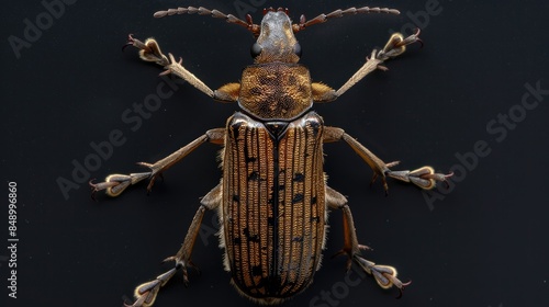 Common Name and Family of Dermestes Lardarius Larder Beetle from Dermestidae Family