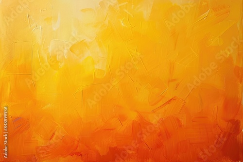 Orange And Yellow. Vibrant Monochromatic Background with Saturated Warm Colored Acrylics on Hand-Painted Paper