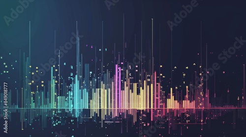 A histogram graph displaying frequency distribution of financial data, with bars showing the occurrence of specific values.