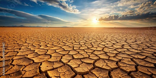 Barren desert soil with dry cracked surface, arid, arid climate, parched, cracked, barren, dry, dust, sand
