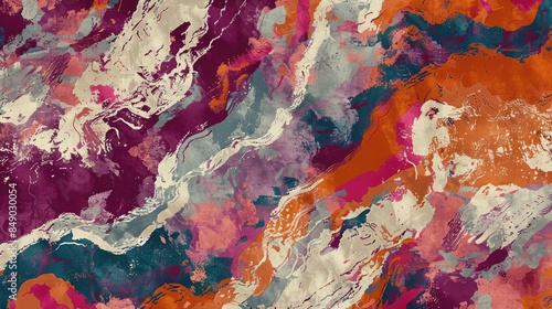 Colorful Abstract Painting with Textured Layers