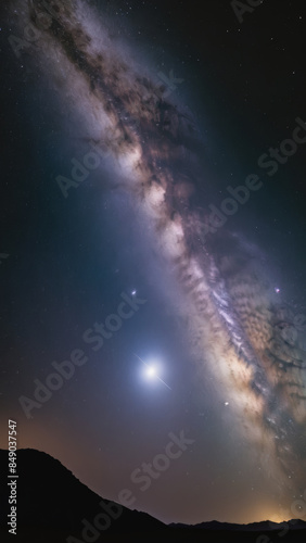 Milky Way Night View: Celestial Beauty in Dark Sky