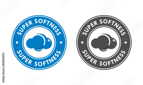 Super softness - cloud badge logo design. Suitable for information and product label