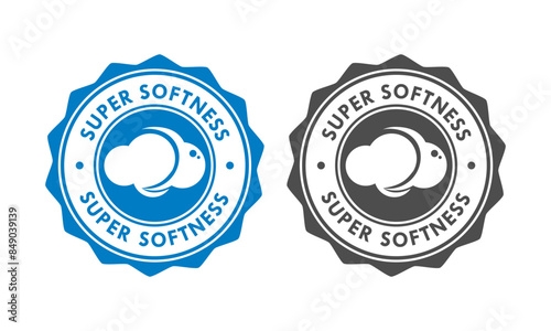 Super softness - cloud badge logo design. Suitable for information and product label