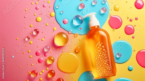 dishwashing liquid on a colored background