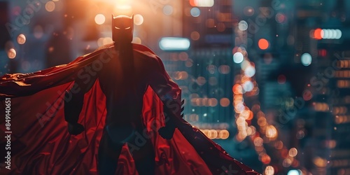 Cryptothemed superhero cape battling regulatory violations in the financial world. Concept Superhero, Crypto, Regulatory Violations, Financial World, Cape Battle