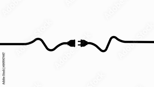 Electrical connection, plug and socket, conductor of electricity illustration background