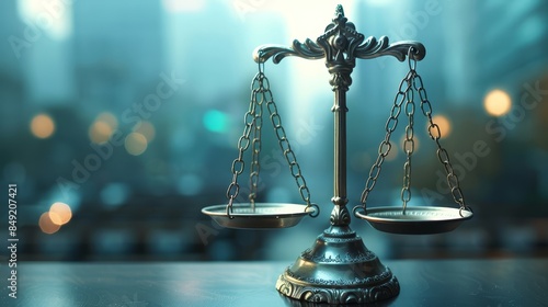 The scales of justice are a symbol of the law