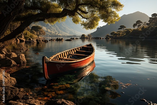 Kournas Lake Freshwater Paradise in Crete., generative IA