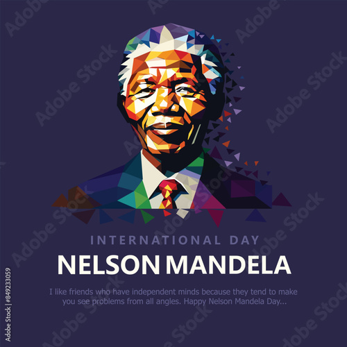 new happy Nelson Mandela International Day 18th July abstract Vector illustration design background